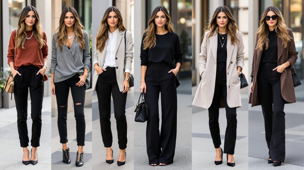 que mettre avec un pantalon noir femme