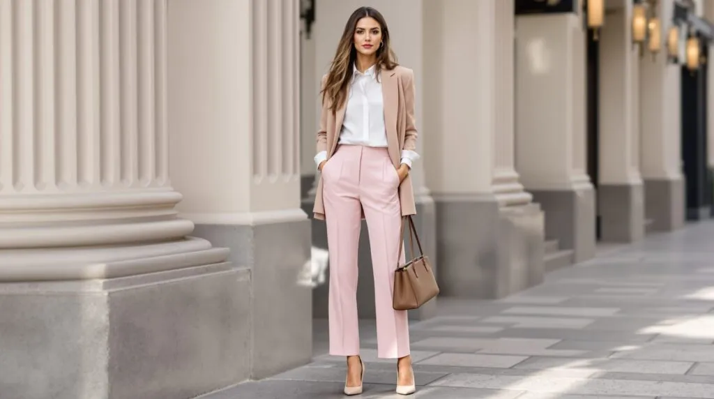 que mettre avec un pantalon rose poudré
