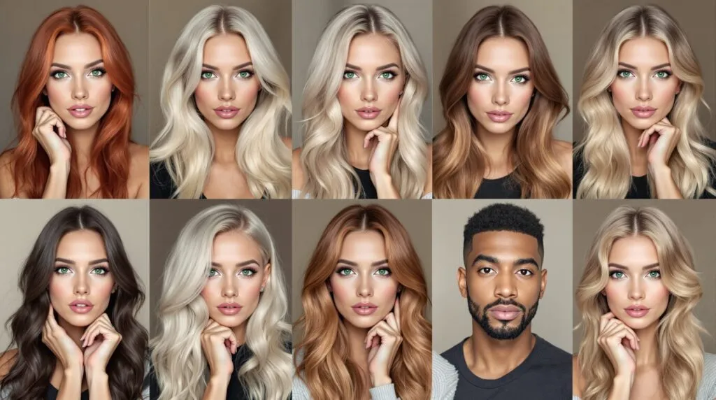 couleur cheveux yeux verts