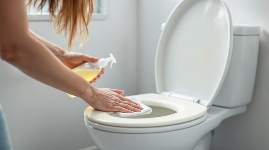 nettoyage abattant wc jaunie