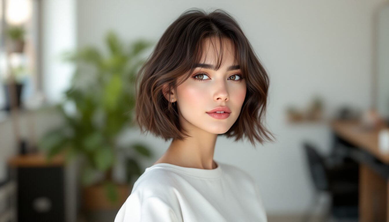 coupe carré frange effilée