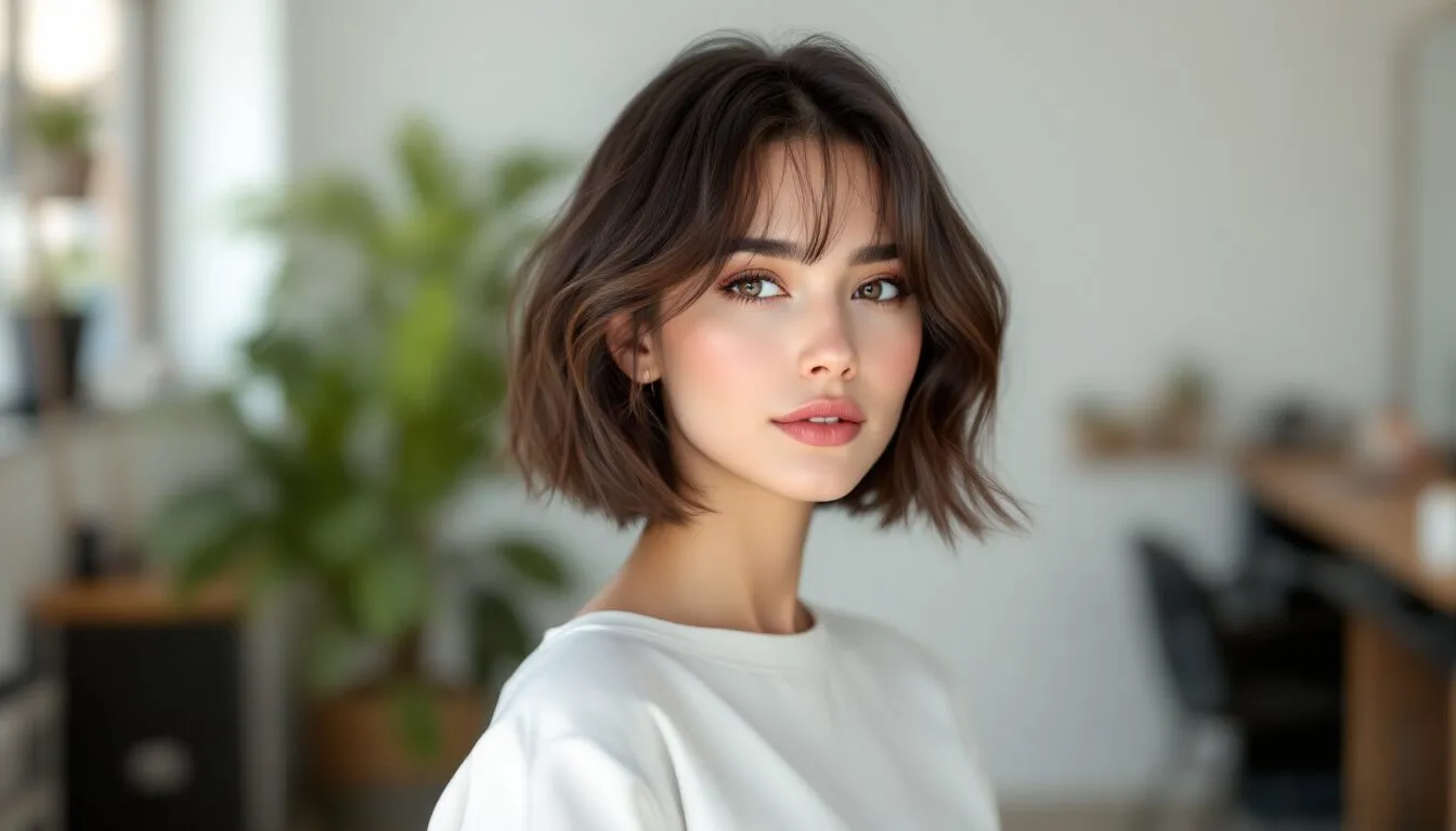 coupe carré frange effilée
