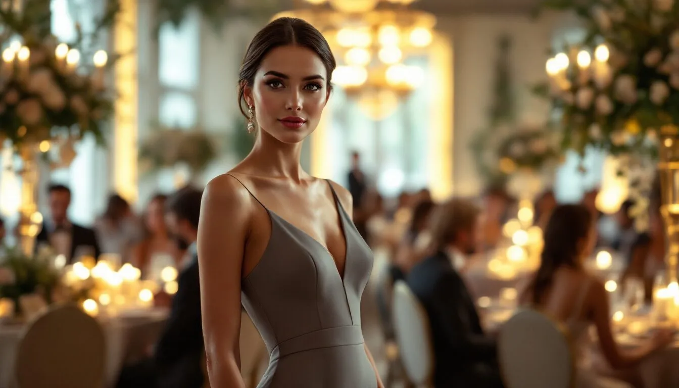 robe cocktail grise pour mariage