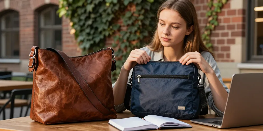sac bandoulière étudiante