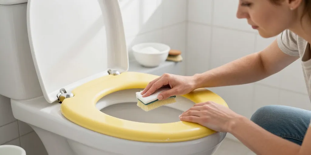 Nettoyage abattant WC : les astuces naturelles pour blanchir le plastique jauni