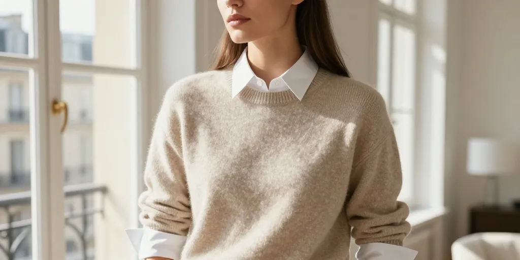 style chemise sous pull femme