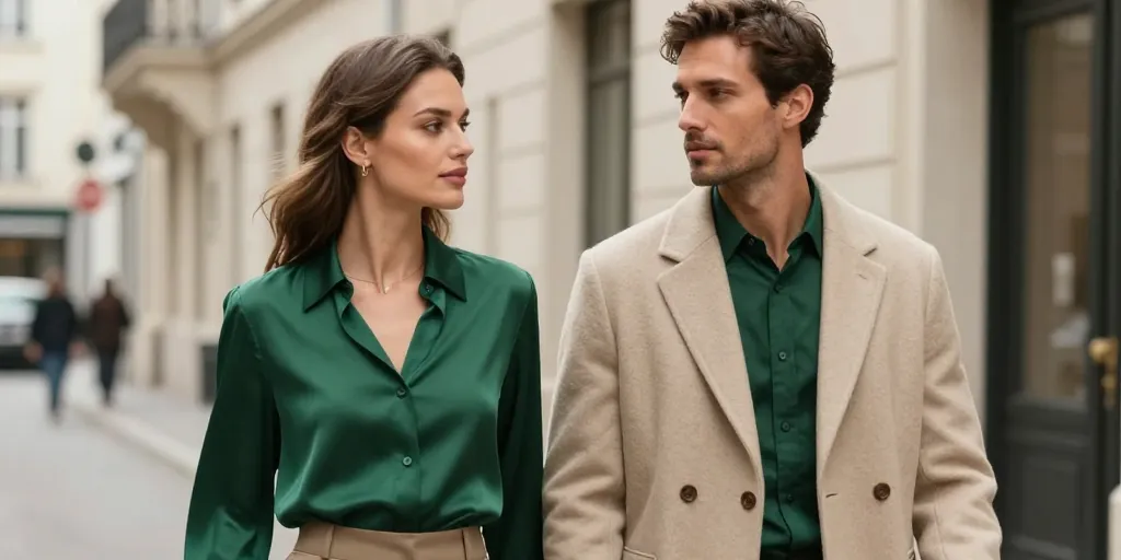 vert et beige vetement