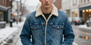 veste en jean homme fourrure